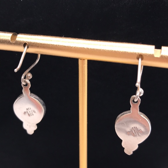 Vintage Carnelian ATI 925 Silver Mexico Wire Earring Set - Picture 5 of 8